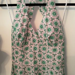 Lilly Pulitzer Willa pink and green halter Pinwheel lace dress